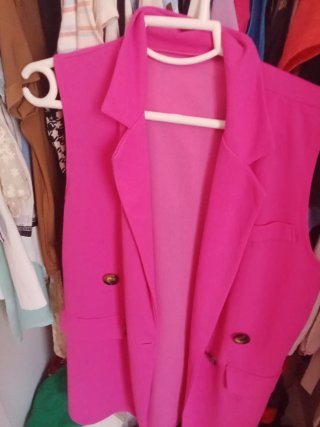 Chaleco largo fucsia