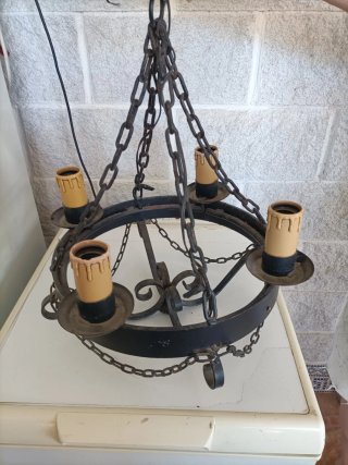 Lámpara forja negra 50 cm