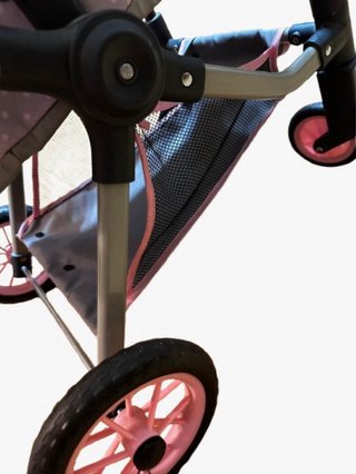 Carrito de muñecas Eurekakids rosa