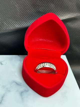 Anillo Titanium Circonitas Mujer pequeño plateado