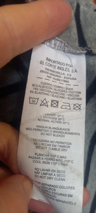 Falda El Corte Inglés rayas gris y negro