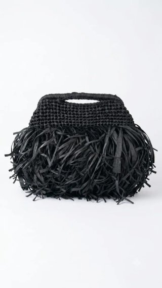 Conjunto sombrero y bolso de playa negro