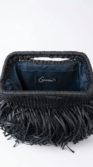 Conjunto sombrero y bolso de playa negro