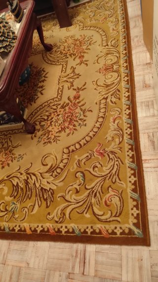 Alfombra vintage lana beige y marrón