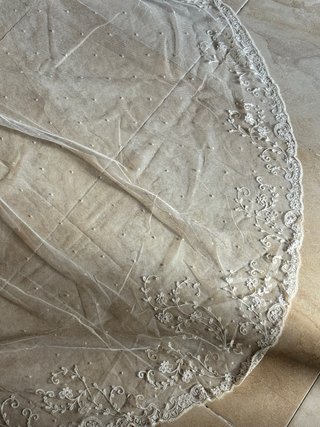 Antiguo Velo de Novia Bordado
