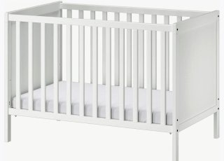 Cuna Blanca Sundvik + Colchón Ecus Kids hipoalergé