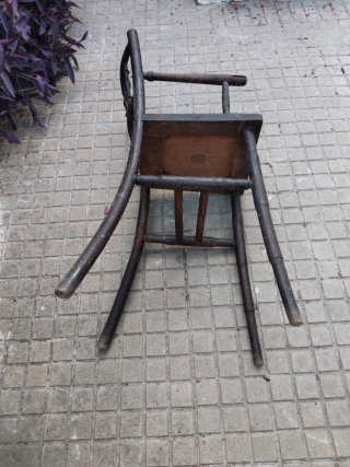 Silla Trona Bebé Madera Antigua