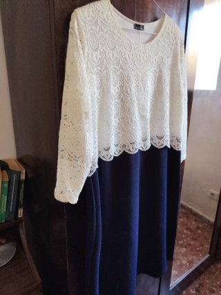 Pack 3 vestidos señora azul y blanco