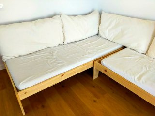 Cojín respaldo GARO beige blanco roto de LUFE