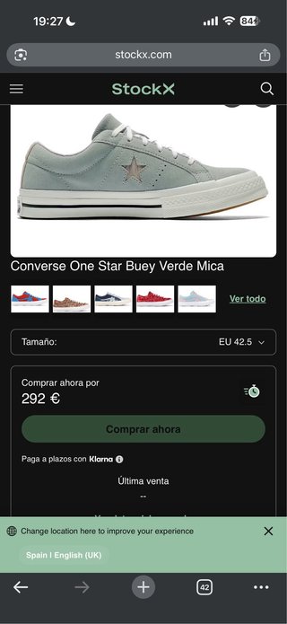 Converse All Star 100% Piel Gris T.41.5 (19)