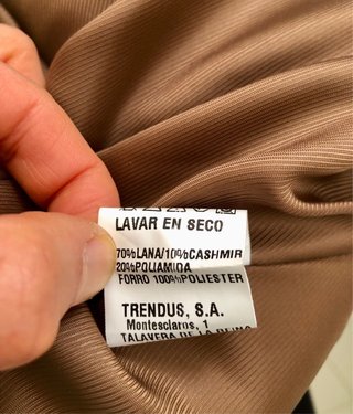 Abrigo largo marrón de lana y cashmir