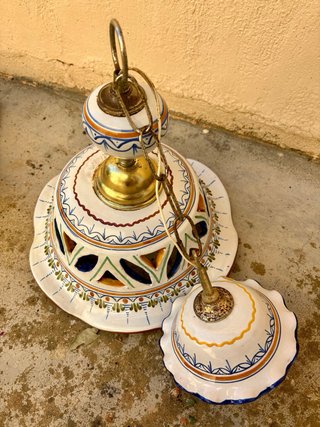2 Lámparas Techo Cerámica Estilo Talavera