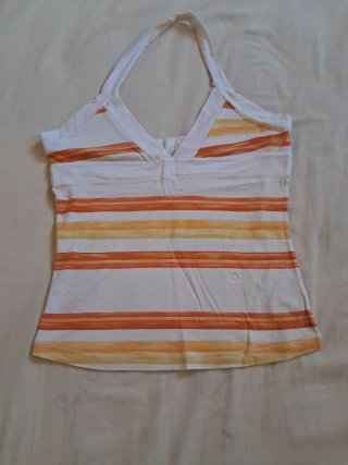 Top de tirantes con rayas naranjas