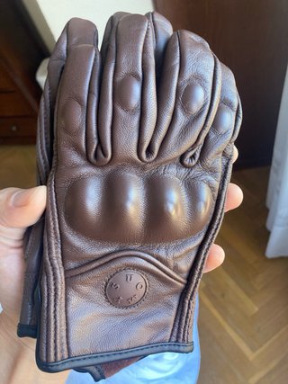 Guantes Piel Marrón Cafe Racer Suomy Talla M