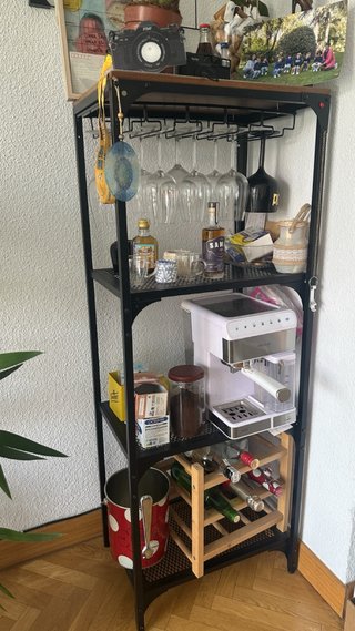 Mueble Bar Negro Estantería Metálica
