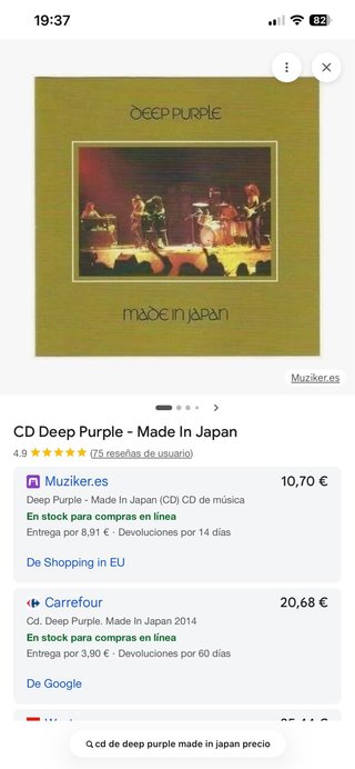 CD de Deep Purple “Made in Japan”.