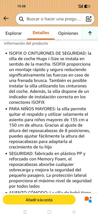 Silla de coche grupo 2/3