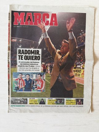 Periódico MARCA: Muerte Radomir Antic