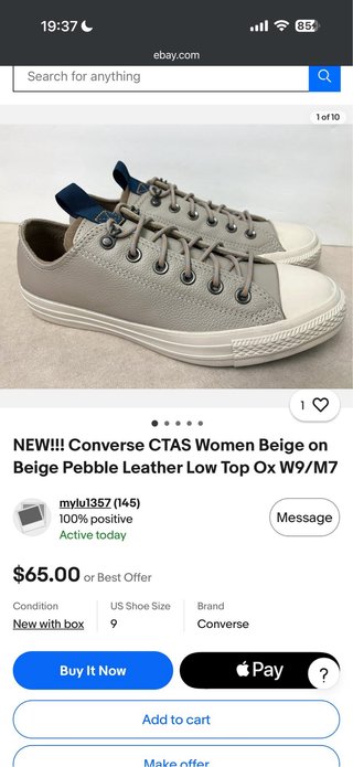 Converse All Star 100% Piel Gris T.41 (19)