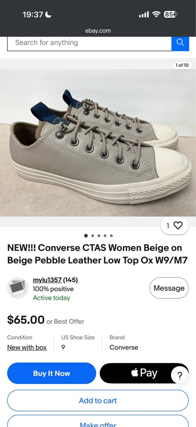 Converse All Star 100% Piel Gris T.41 (19)