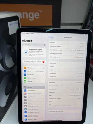 iPad Air 5ª Gen 64GB Wi-Fi + Cellular Plata