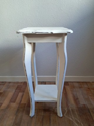 Mesa pedestal madera blanca