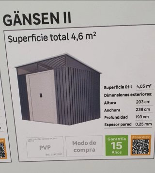 Caseta de jardín metálica Gänsen II