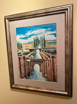 Cuadro 60x50 cm Paisaje Acuático canal de Castilla
