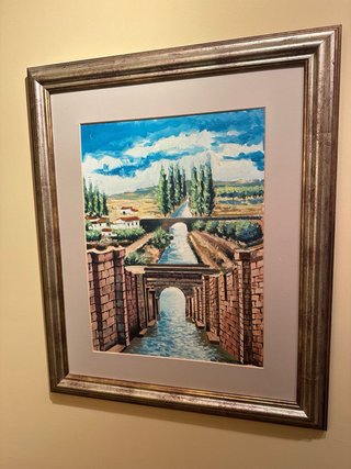Cuadro 60x50 cm Paisaje Acuático canal de Castilla