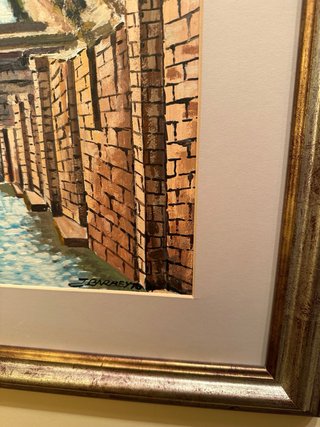 Cuadro 60x50 cm Paisaje Acuático canal de Castilla