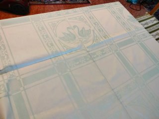 Tovaglia Damasco Cotone Cigno Azzurro