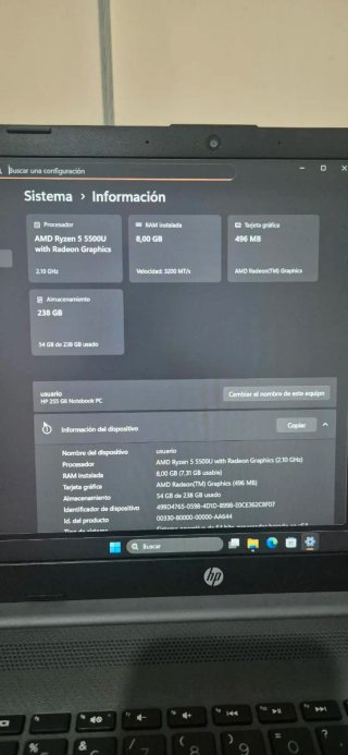 HP 255 G8, 15,6 ",AMD Ryzen 5-5500U,8 GB RAM,256GB