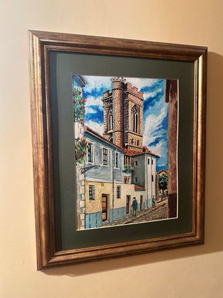 Cuadro 60x50cm Pintura iglesia san miguel palencia