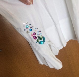 Blusa camiseta blanca Talla XL con pedrería