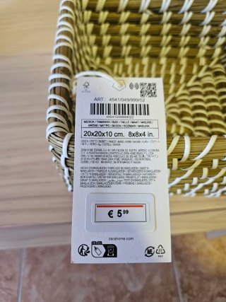 Cesta Zara Home sin estrenar