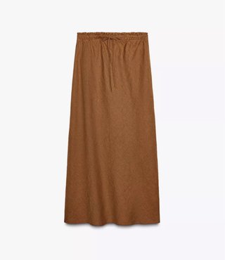 Saia Midi Zara Tamanho XS Castanha