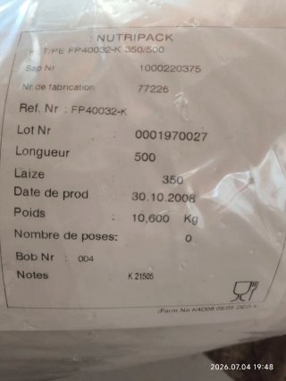 Rollo película polipropileno