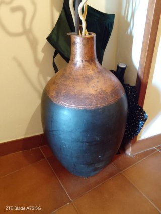Jarrón Cerámica Grande Marrón y Negro