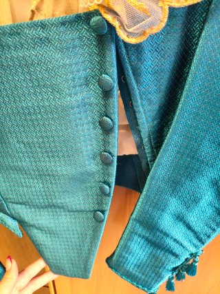 Corpiño Fallera Adulto T40/42 Azul Cian.
