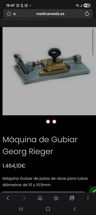 Máquina Gubiar Cañas Oboe Rieger + Accesorios