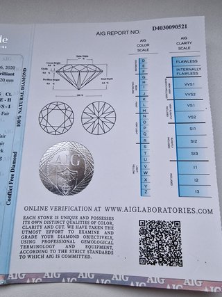 Diamantes Certificados AIG Selados