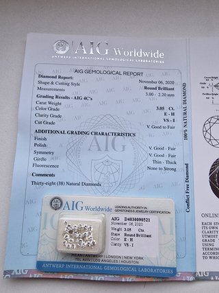 Diamantes Certificados AIG Selados
