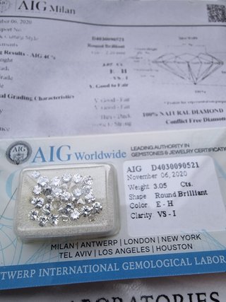 Diamantes Certificados AIG Selados