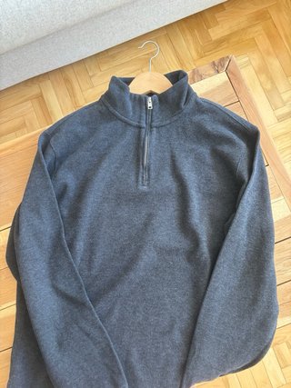 Jersey Media Cremallera Mango Talla L Gris