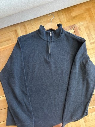 Jersey Media Cremallera Mango Talla L Gris