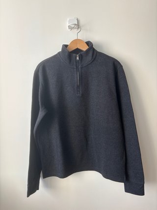 Jersey Media Cremallera Mango Talla L Gris