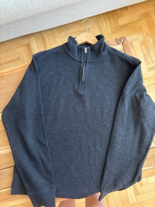 Jersey Media Cremallera Mango Talla L Gris
