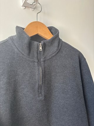 Jersey Media Cremallera Mango Talla L Gris