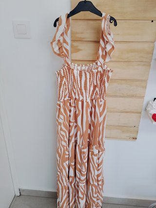Vestido largo estampado cebra PANEL DE ABEJA