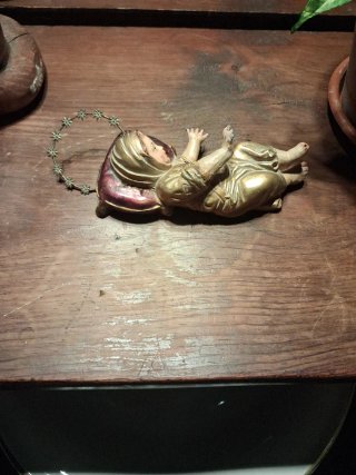 Niño Jesús Plomo Yeso Policromado